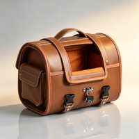 Sacoche de moto vintage en cuir marron, sacoches latérales étanches, boîte à bagages rétro pour moto et scooter