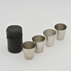 4 teile/satz Outdoor-Reise-Edelstahl-Tassen Mini-<span class=keywords><strong>Set</strong></span> Gläser für Whisky Wein mit Fall Portable Drink <span class=keywords><strong>Ware</strong></span> - Product Image 5