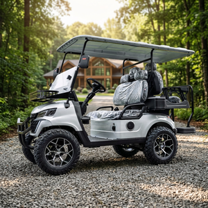 Carrito de Golf Eléctrico de Lujo con Altavoz, 4 Pasajeros, Arranque con Botón, Asiento Trasero Plegable para Atracciones Turísticas, Colores y Logotipo Personalizables - Product Image 1