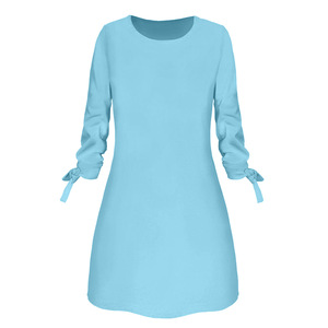 2019 más nuevo de Turquía ropa islámica musulmana de Color sólido diseño Abaya vestido largo - Product Image 6