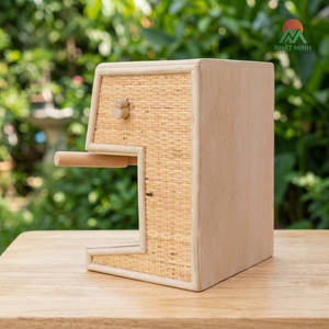 Natural rattan <b>toy</b> <b>coffee</b> <b>machine</b> for children – New 2026 design – Kids' kitchen role-play <b>toy</b>. - Product Image 3
