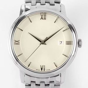 Cream Dial Quartz Watch with Roman Numerals and Stainless Steel Bracelet for Men OMEGAES - Product Image 1