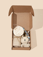 Coffret Cadeau 5 Pièces : Doudou Lapin en Mousseline, Hochet en Bois et Bavoirs pour Bébé - Offre Spéciale