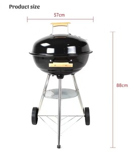 Parrilla de carbón para barbacoa de <span class=keywords><strong>18</strong></span> pulgadas con mango de madera de 3/4 patas para patio al aire libre, Picnic, Camping, barbacoa, hervidor de agua - Product Image 3