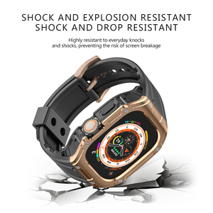 Custodia per PC Sport in gomma Silicone Correa per Iwatch bracciale custodia traspirante + cinturino per Apple Watch Ultra2 49mm Kit di modifica - Product Image 5