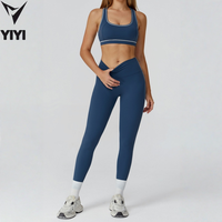 Nouveaux ensembles de fitness et de yoga pour femmes 2025, vêtements de loisirs contrastés, vêtements de sport pour femmes, ensembles de vêtements de sport 2 pièces