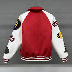 Veste de créateur décontractée d'hiver à la mode Vestes de sport en cuir vintage personnalisées Streetwear Veste de baseball brodée pour hommes - Product Image 2