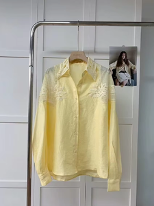 Nuovo marchio <span class=keywords><strong>donna</strong></span> di media lunghezza ampio Casual Top Blusas <span class=keywords><strong>abbigliamento</strong></span> da <span class=keywords><strong>donna</strong></span> 2025 fiori scava fuori camicie e camicetta di cotone ricamato - Product Image 5