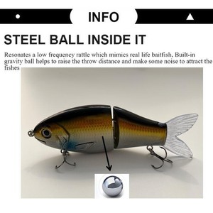 LVDE, recién llegado, 17cm /109G, Señuelos de Pesca que se hunden, cebo deslizante, cuerpo duro con cola suave, señuelos de sábalo - Product Image 4