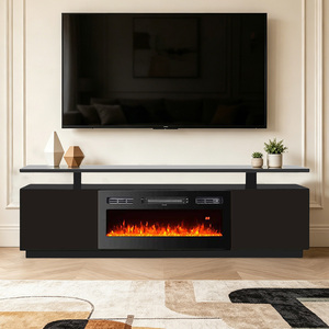 <span class=keywords><strong>Grand</strong></span> meuble TV en bois avec manteau de cheminée et éclairage LED, foyer électrique décoratif à effet flamme pour la maison - Product Image 1