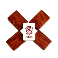 Ensemble de Mahjong Américain de Luxe en Bois avec Tuiles en Acrylique Légères pour les Célébrations de Club de Campagne et les Fêtes