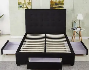 डबल/दराज के साथ निर्यात के लिए राजा आकार नरम बिस्तर कपड़े बिस्तर सनी बिस्तर फ्रेम