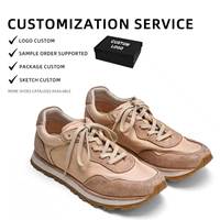 Chaussures décontractées confortables en cuir véritable vieilli et délavé, style rétro, semelle extérieure antidérapante et durable, fabriquées en Chine par un designer.
