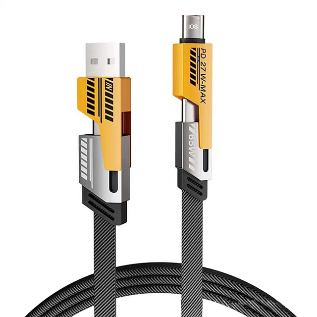 Wholesale 4in 1 Charging Cable USB Cable PD 65W Multi-function USB Fast Charging Cord with Voltage Display & Car Use