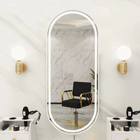 Espejo de Baño Inteligente Moderno y Popular con Iluminación LED Ajustable, Marco Ovalado Dorado de Lujo, Antivaho, para Salón