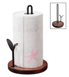कागज तौलिया धारक Countertop, कागज तौलिया धारक खड़े लकड़ी के आधार देहाती रसोई Countertop के लिए खड़े कागज तौलिया धारक
