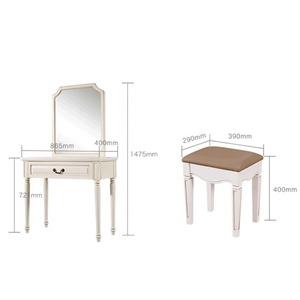 Rococo — <span class=keywords><strong>coiffeuse</strong></span> <span class=keywords><strong>en</strong></span> crème ivoire de style français, <span class=keywords><strong>coiffeuse</strong></span> moderne sculptée avec miroir <span class=keywords><strong>en</strong></span> <span class=keywords><strong>acajou</strong></span> - Product Image 4