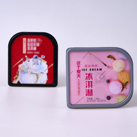 2600ml Jetable PP Moulage Par Injection Boîte En Plastique En Forme De Fer À Cheval Gelato Emballage Récipient avec Couvercle pour Aliments