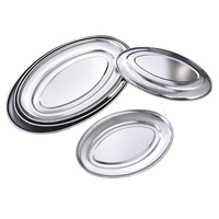 Assiette Alimentaire Ovale en Métal Acier Inoxydable Prix Bas, Plateau Ovale à Poisson en Acier Inoxydable, Plats, Plateau à Œufs, Plateau de Service Alimentaire Chinois