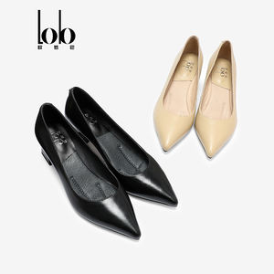 مضخات جلدية نسائية عصرية كعب مربع كلاسيكي للترفيه جلد طبيعي أنيق مدبب مريح شعار عمل خفيف - Product Image 2