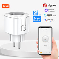 Prise intelligente Tuya Zigbee EU 16A 3800W avec surveillance de la consommation, contrôle à distance par application pour Android/iOS – Vente Flash