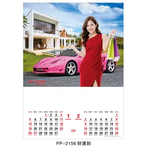 Customized 2024 New Yearly Monthly Wall Calendar Planner Cheap Saddle Stitch Advertising Promotional Gifts High Quality Printing