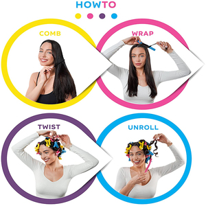 Nhà Máy Bán buôn 42 cái/bộ mềm Twist linh hoạt uốn thanh đa-kích thước heatless bọt tóc con lăn với Túi PVC bao bì - Product Image 6