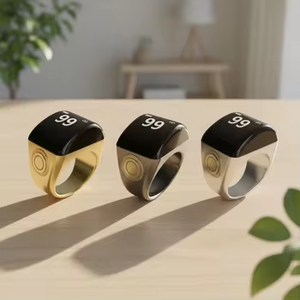 Muslim <b>Smart</b> Ring Zikr Counter Prayer Reminder Qibla Compass Digital Tasbih Itasbeeh <b>Electronic</b> Rosary Islamic Wearable - Product Image 1