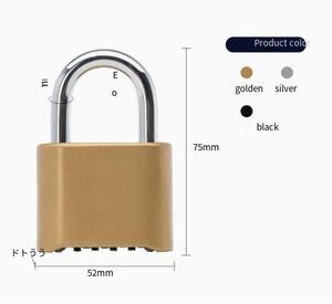 <span class=keywords><strong>Cadenas</strong></span> mécanique à code en alliage de zinc, sans clé, 4 positions, pour porte de camionnette, antivol, finition dorée HD02 - Product Image 5
