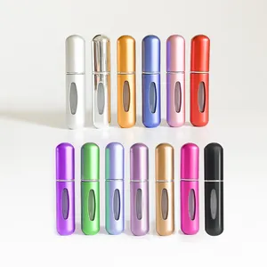 5ml 10ml Aluminum Metal Twist up Refillable Pocket Perfume Atomizer Spray Bottle parfum oval