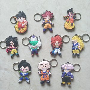 Porte-clés Double face en caoutchouc PVC, 40 modèles populaires Anime <span class=keywords><strong>DBZ</strong></span> Goten Vegeta Saiyan porte-clés - Product Image 3