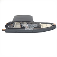 Bateau semi-rigide (RIB) de 10 m pour croisière diurne, avec cabine, coque en fibre de verre à étages, Orca Hypalon, pour navigation en haute mer, type catamaran, tender ou annexe, à vendre