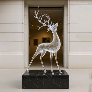 Jingyue tùy chỉnh nhựa trong suốt sáng tạo Hươu điêu khắc trang trí hiển thị trong nhà cho cửa hàng của bạn rõ ràng thủ công thủ công - Product Image 6
