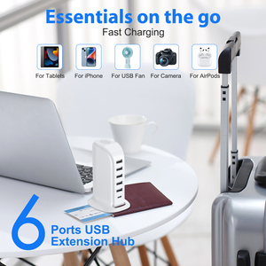 Estación de carga de 40W 2024, bloque de cargador de pared, 6 puertos <span class=keywords><strong>USB</strong></span>, concentrador de carga con tipo C para teléfonos inteligentes, hogar, oficina, utilizado para iPhone - Product Image 5