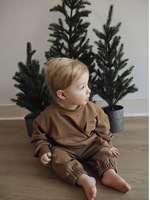 2025 printemps Ins bébé et automne sweat ensemble Babys poche grue pantalon décontracté deux pièces