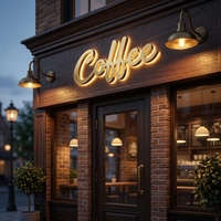 Enseigne rétroéclairée pour café, bureau, hôtel, parc, entreprises, publicité lumineuse, lettrage 3D personnalisé en acier inoxydable et acrylique