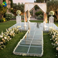 Scène de mariage en verre, plateforme de scène pliable portable en verre, plateforme de scène de mariage en aluminium à assembler