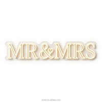 Enseigne néon LED MR MRS, blanc chaud, étanche IP65, pour décoration murale de mariage, anniversaire, couple, avec transformateur