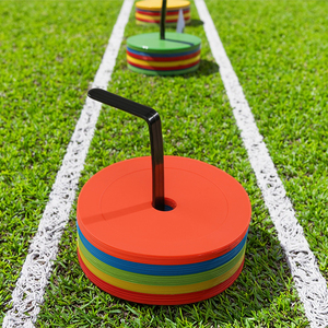 6 Inches Flat Marker Disc <strong>Football</strong> <strong>Drum</strong> Cone Marker with Middle Hole Plastic Soccer Agility Field Cones - Product Image 1