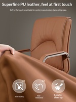 Chaise de bureau confortable pour de longues périodes d'assise, utilisation pour conférences et ordinateur, siège de direction robuste et durable, dossier incurvé en cuir PU