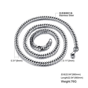 Fashion Jewelry <strong>Men's</strong> Stainless Steel Necklace Handmade Four-sided Grinding <strong>Chain</strong> <strong>Men's</strong> <strong>Accessories</strong> - Product Image 2