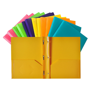 Heavy-Duty 3 Prong File <b>Folders</b> with 2 Pocket <b>Card</b> Slot Plastic PP Material 2 Pocket Prongs <b>Folders</b> with Pockets - Product Image 5