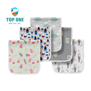 TopOne 5 Pack Extra Soft Waterproof Absorbent Burping Rags Organic Cotton <b>Muslin</b> Drool Bib Bandana <b>Baby</b> Burp Cloth - Product Image 5