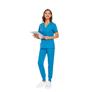 2025 Venta al por mayor personalizado Jogger tipo enfermera Scrub Sets de alta calidad Algodón/poliéster/Spandex transpirable médico Hospital uniformes - Product Image 5