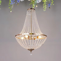 Lustre de mariage, décoration de mariage, rideau de perles en cristal et métal doré, luminaire de plafond pour mariage