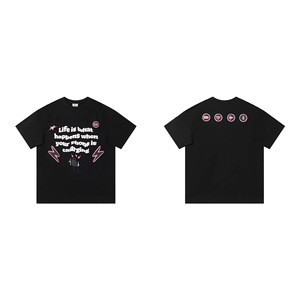 Nueva Camiseta de Manga Corta con Cuello Redondo, Diseño de Letras B P, Algodón, Sin Arrugas, Corte Holgado - Product Image 4