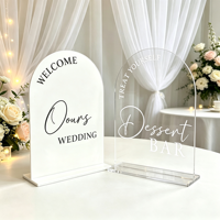Panneaux de mariage personnalisés en acrylique, utilisés pour les mariages, les fêtes, les pâtisseries, les réceptions, panneaux de table en acrylique, modernes, simples et durables
