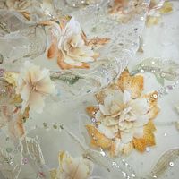 3D tridimensionnel Tulle tissu perles Tube tissu paillettes Machine broderie perles haut de gamme robe de mariée