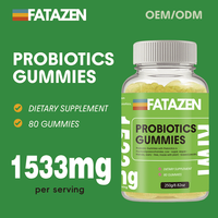 Private Label Vegane Zuckerarme Pflanzenpektin Präbiotika Probiotika Vitamine Gummibärchen für Jugendliche Tägliche Darmflora-Balance Verdauungsförderung