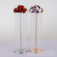 Support de fleurs en métal pour mariage Vase en cristal pour centres de table Décoration de mariage Décoration de table ronde décorative